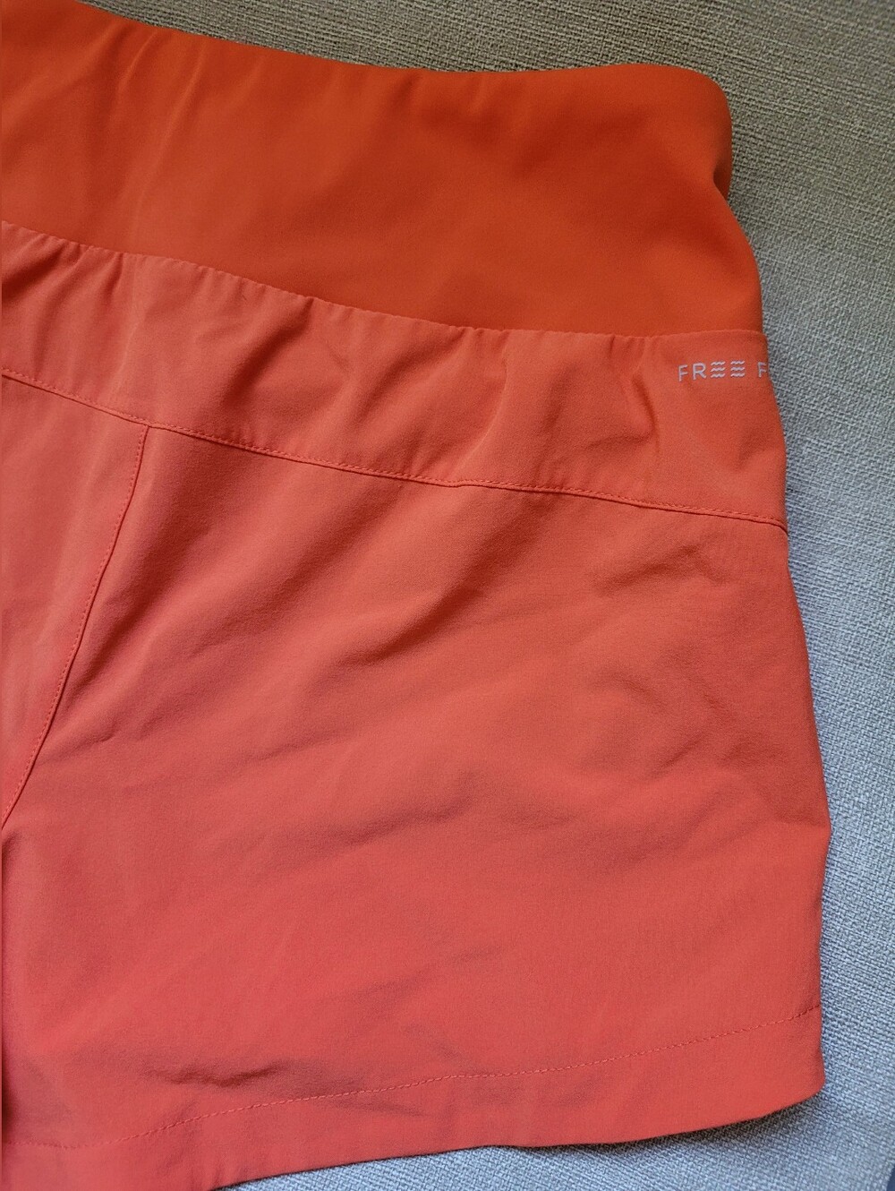 Free Fly Women Sm Bamboo Lined Active Breeze Short 3” Tigerlily Orange Running - Picture 7 of 16